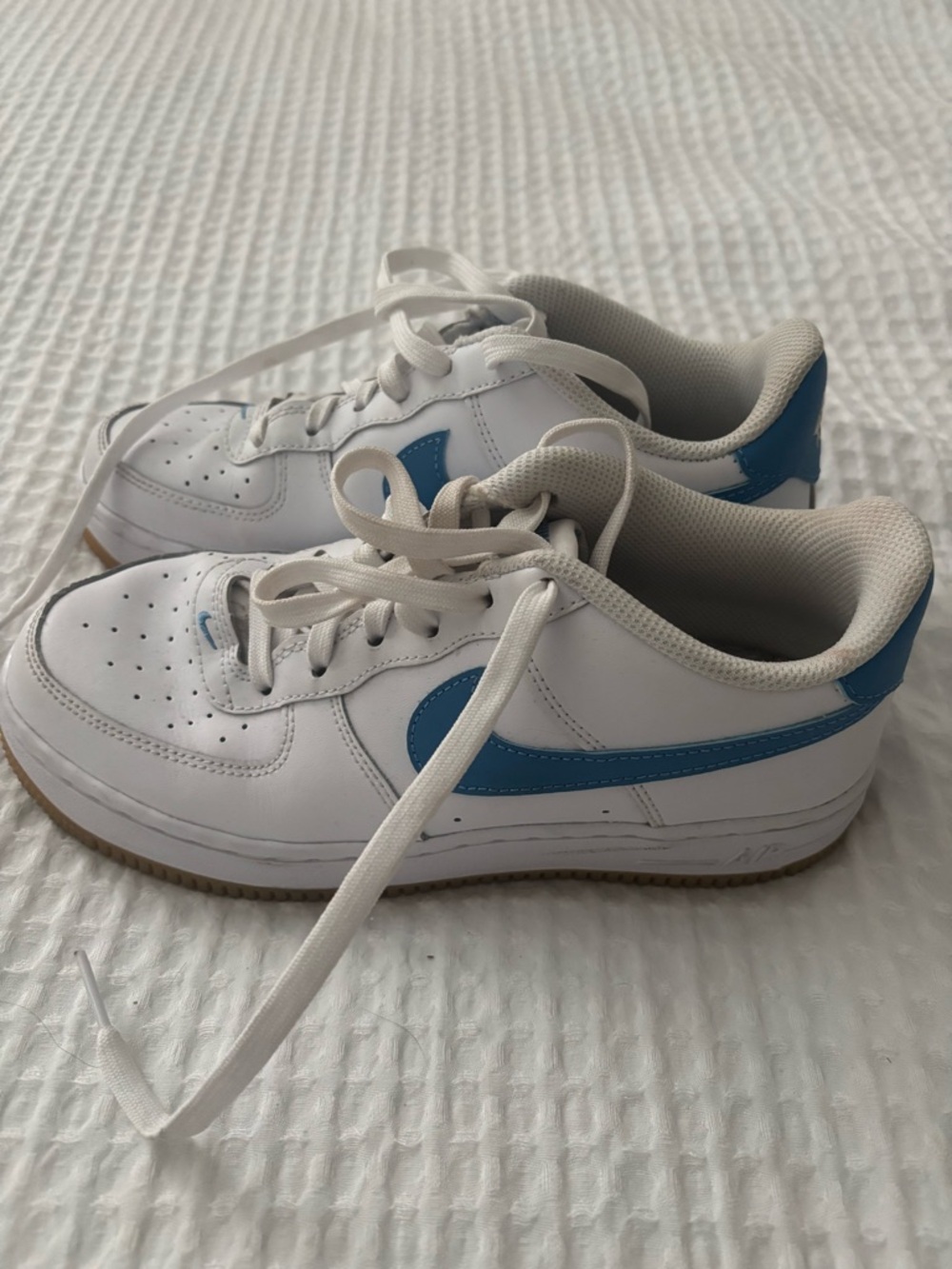 Nike air force 1 White Sneakers with Blue Swoosh